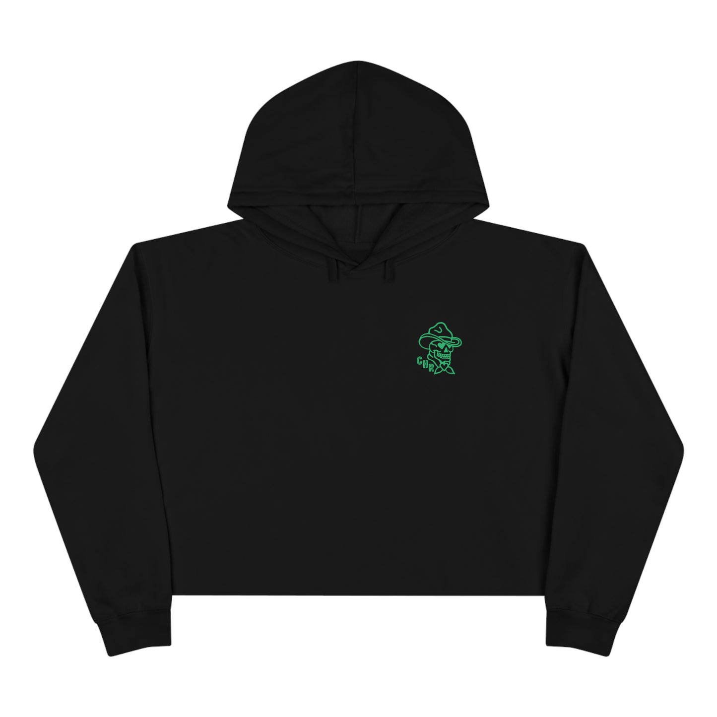 Green 'Keep On Riding' Crop Hoodie